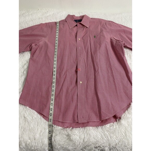 RALPH LAUREN Men’s Short Sleeve Button Up Red Check Shirt Classic Fit XL - Picture 7 of 14